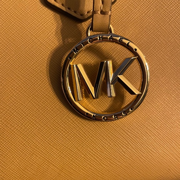 Michael Kors Maple Camel Leather Studded Satchel - Picture 9 of 12